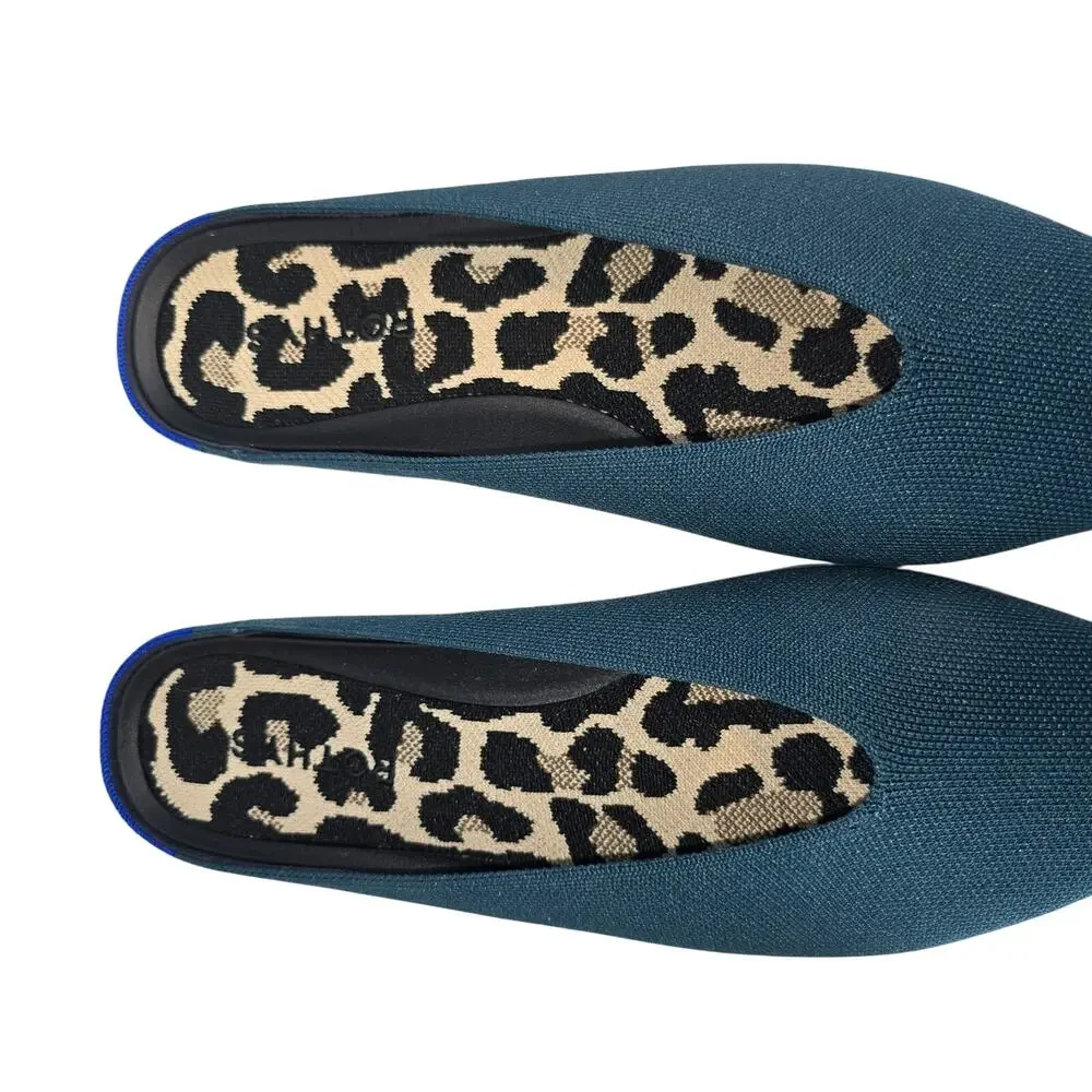 Rothy’s Almond Demi Mule Deep Emerald Knit Slip-On 10.5 NIB with Box - Picture 4 of 9